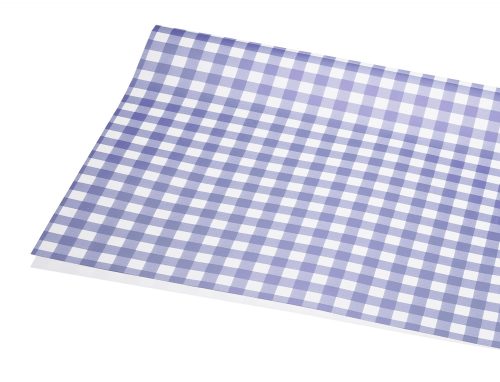 063022 PLASTIC WRAPPING SHEET, SET OF 20, CHEKED PATTERN, BLUE