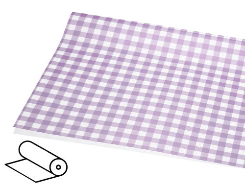 063025 PLASTIC WRAPPING ROLL, CHEKED PATTERN, PURPLE