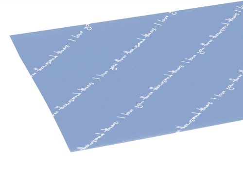 063054 PLASTIC WRAPPING SHEET, SET OF 20, I LOVE YOU THREE THOUSAND TIMES SIGN, DARK BLUE