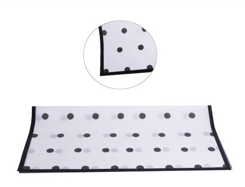 063173 PLASTIC WRAPPING SHEET, SET OF 20, CONTOUR, WHITE WITH BLUE DOTS
