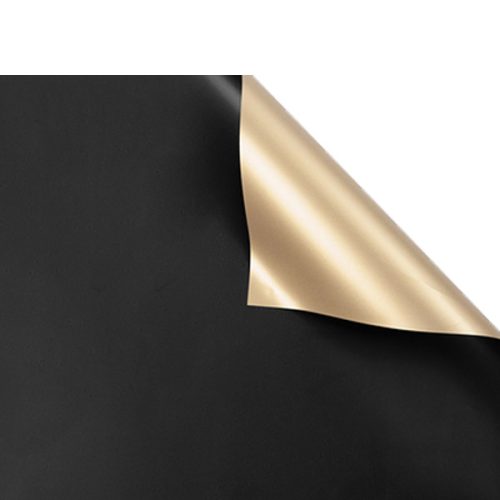 PLASTIC WRAPPING SHEET, SET OF 20, 2 SIDED GOLD/BLACK