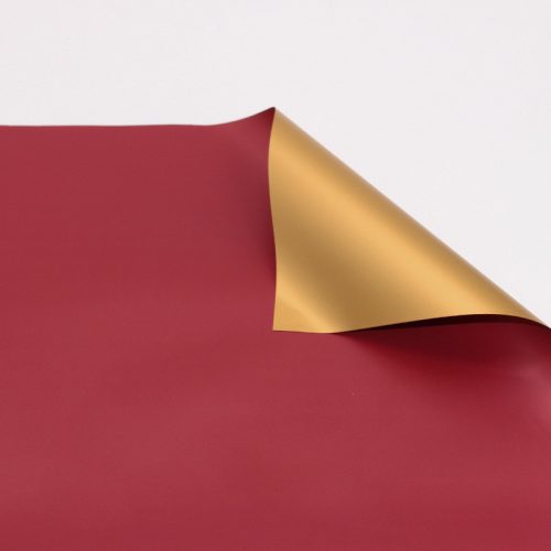 PLASTIC WRAPPING SHEET, SET OF 20, 2 SIDED GOLD/ DARK RED