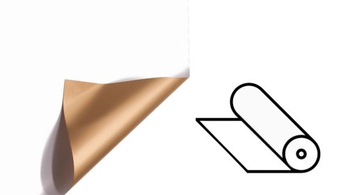PLASTIC WRAPPING ROLL, 2 SIDED GOLD/WHITE