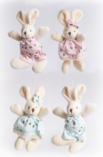 TEXTILE DECORATON, RABBIT BOY OR GIRL, PINK OR GREEN