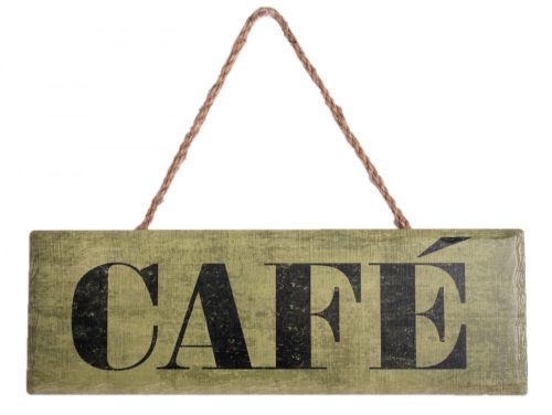 147314 CERAMIC PLATE WITH HANGER WITH CAFÉ SIGN