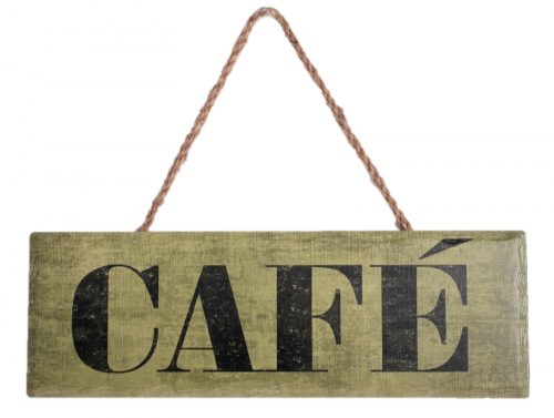 CERAMIC PLATE WITH HANGER WITH CAFÉ SIGN