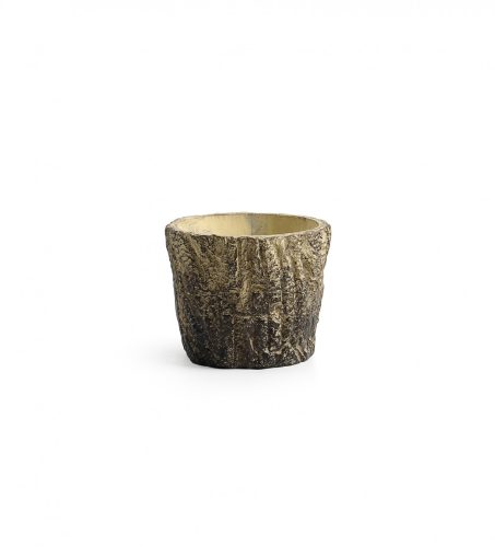167860 CEMENT PLANT POT, ROUND SHAPED, BARK PATTERN, BROW