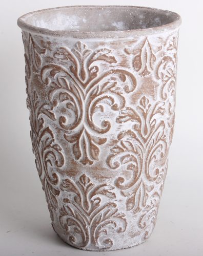 CEMENT VASE BAROQUE BROWN