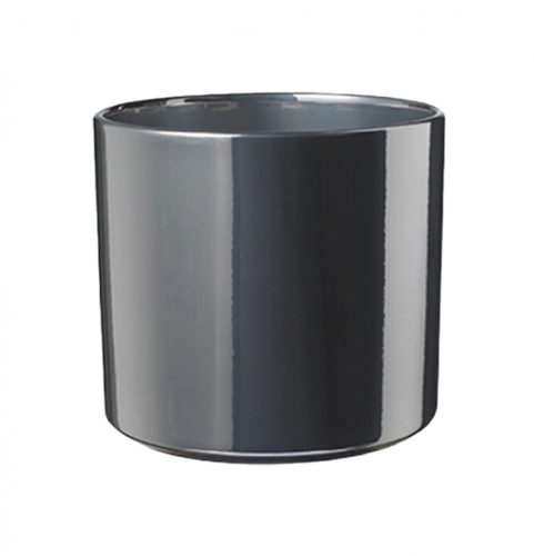 CERAMIC PLANT POT, LAS VEGAS, SHINY SILVER