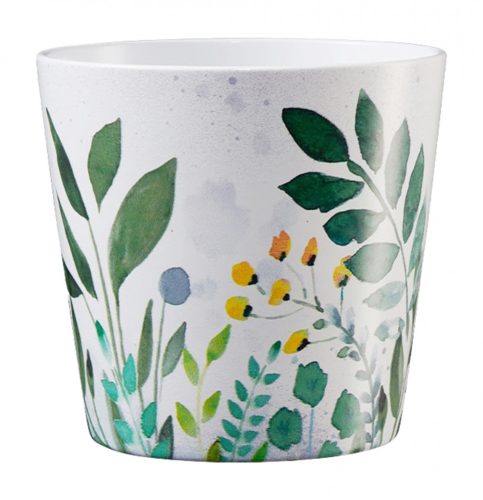 CERAMIC PLANT POT, DALLAS BOTANIC, MEADOW GREEN