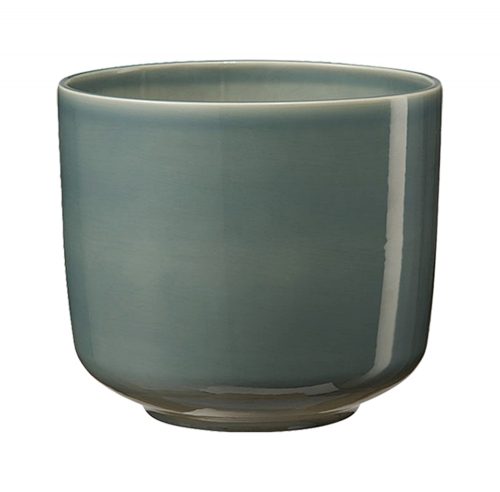 CERAMIC PLANT POT, BARI, GREEN BLUE