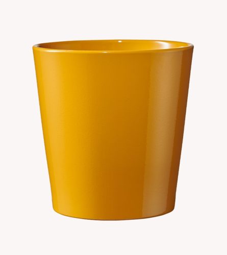 192746 CERAMIC PLANT POT, DALLAS BREEZE, MUSTARD YELLOW