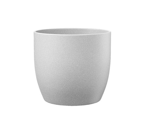 CERAMIC PLANT POT, BASEL STONE, LIGHT GRAY