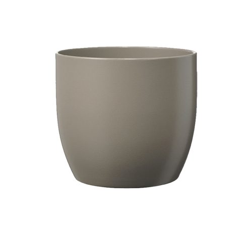 CERAMIC PLANT POT, BASEL FASHION, MATTE GRAY