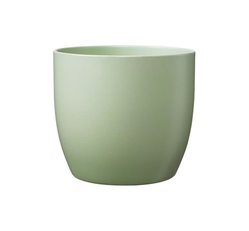 CERAMIC PLANT POT, BASEL FASHION, MATTE LINDEN GREEN