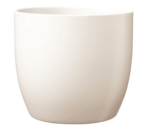 CERAMIC PLANT POT, BASEL FASHION, MATTE CREAM