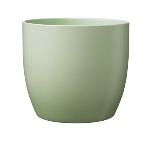 CERAMIC PLANT POT, BASEL FASHION, MATTE LINDEN GREEN