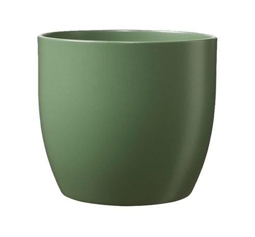 193244 CERAMIC PLANT POT, BASEL FASHION, MATTE MOSS GREEN