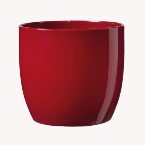 CERAMIC PLANT POT, BASEL FULL COLOR, SHINY BORDEAUX