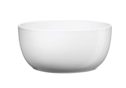 CERAMIC PLANT POT BOWL, BASEL FULL COLOR, SHINY WHITE