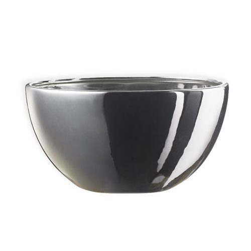 193815 CERAMIC PLANT POT, LARISA,, SHINY MIRROR SILVER