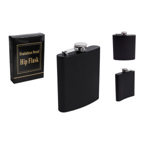 STAINLESS STEEL HIP FLASK BLACK