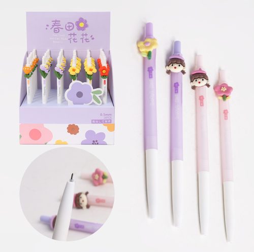 304298 GELL PEN GIRLS AND FLOWERS