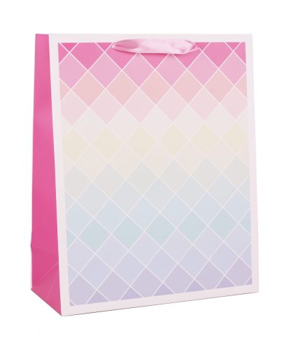 339518 PAPER GIFT BAG MATTE COLOR TRANSITION CHECKED
