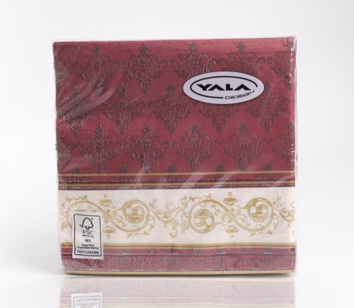 343342 PAPER NAPKIN SET OF 20    3 LAYERS    CLARK/CREAM WITH PATTERN