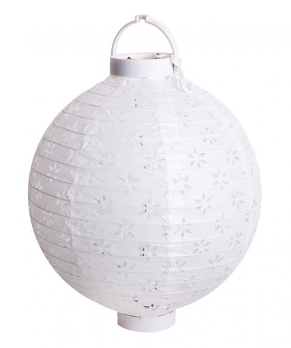 372161 PAPER LANTERN WITH LED  WHITE