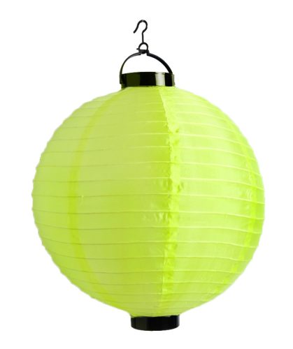 372275 ORGANZA LANTERN BALL SHAPE WITH LED GREEN