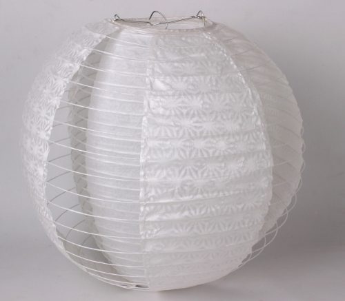 372305 PAPER LANTERN WITH DOUBLE BALL WHITE