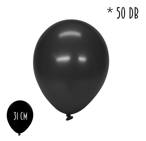 390399 RUBBER BALOON SET OF 50 METAL BLACK