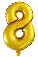 BALOON METAL NUMBER 8    GOLD