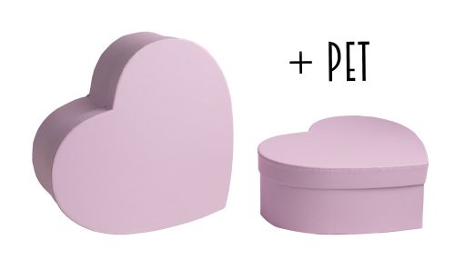 392636 PAPER GIFT BOX, SET OF 2, HEART SHAPED, PIROUETTE +PET