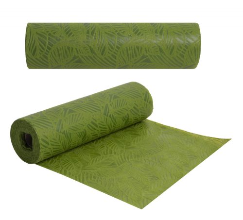 400530 NON-WOVEN WRAPPING DECORATION  LEAF PATTERN GREEN