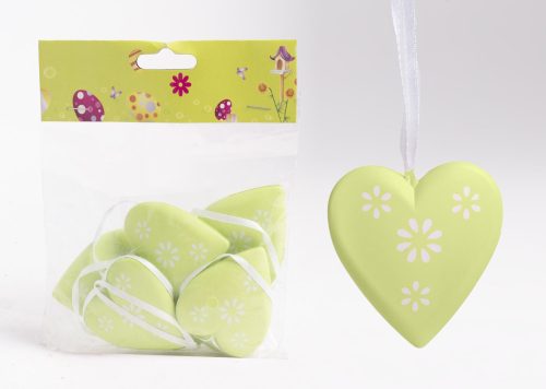 406955 PVC DECOR HEART SET OD 6 GREEN