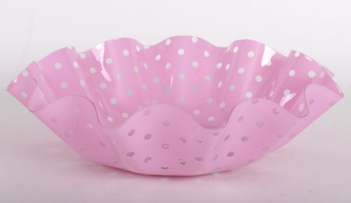 409677 PLASTIC BOWL ROUND DOTTED  PINK