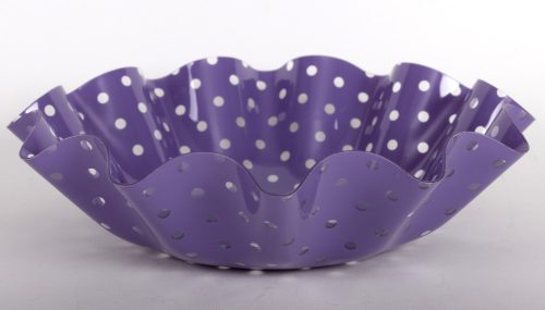 409678 PLASTIC BOWL ROUND DOTTED  PURPLE