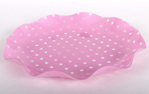 PLASTIC BOWL ROUND DOTTED  PINK