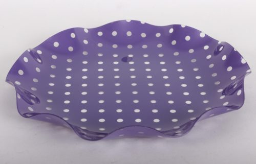 409723 PLASTIC BOWL ROUND DOTTED PURPLE
