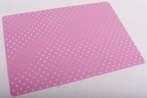 409732 PLASTIC PLATE MAT DOTTED  PINK
