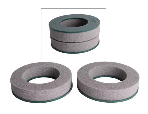 414872 FLORAL FOAM DRY RING SHAPE WITH PVC SET OF 2