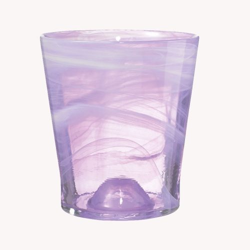 417001 GLASS ORCHID POT, SALINAS, MARBLE LAVENDER