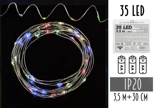432115 LED WIRE GIRLAND WITHOUT 3AA BATTERY, 35 LED COLORFUL