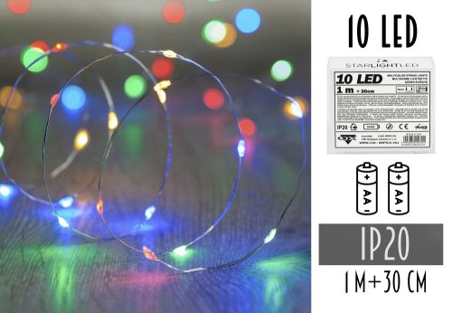 432135 LED WIRE GIRLAND WITHOUT 2AA BATTERY, 10 LED COLORFUL