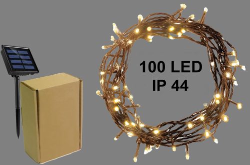 OUTSIDELED SOLAR BASIC LIGHT CHAIN, 100 LED WARM LIGHT