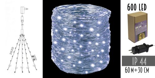 LED OUTDOOR WIRE GIRLAND 600 LED COLD LIGHT