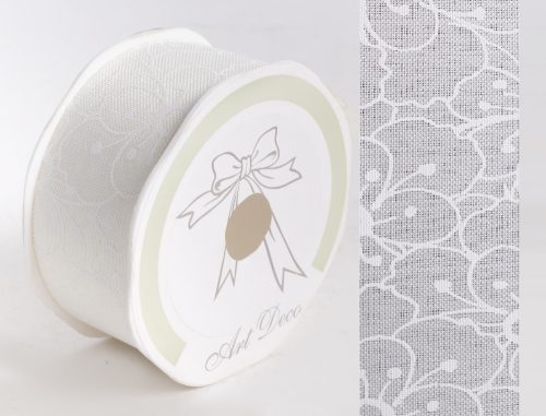 441774 CANVAS RIBBON WITH LARGE FLOWER PATTERN CREAM