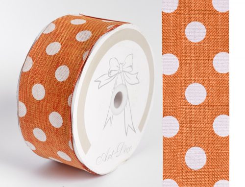 CANVAS RIBBON SPOTTED ORANGE